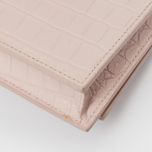 Yves Saint Laurent Pink Croc Embossed Leather Small Kate Tassel Bag - Picture 4 of 11